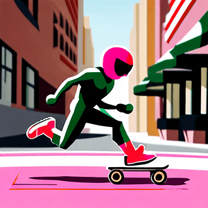 invisible_tangerine_assassinated_spider_man_goblin_wearing_a_backwards_baseball_cap_in_the_style_of_the_green_goblin_goblin_driving_flag_pink_skateboard_kickflip_starbucks_goblin_2259658809_2_of_2